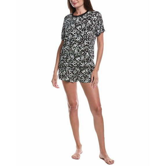 DKNY womens 2pc Top & Boxer Sleep Set, l, Black