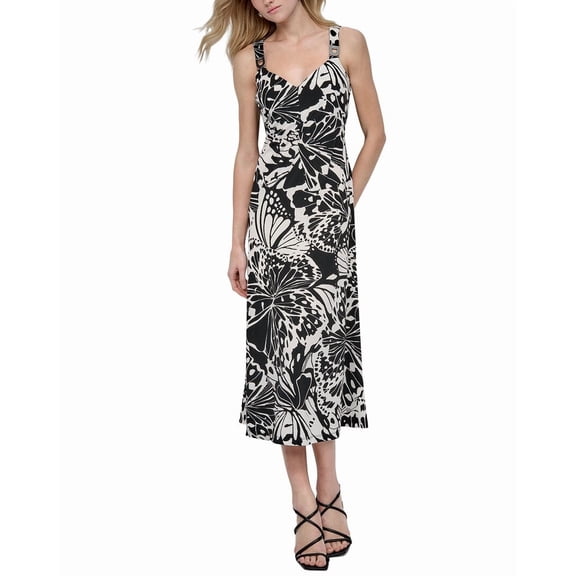 DKNY womens A-Line Dress, 4, Black