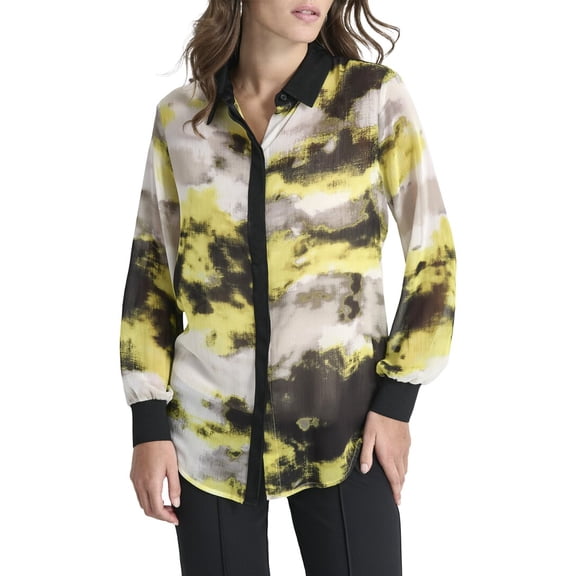 DKNY womens Button Down Shirt, xs