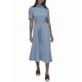 thumbnail image 1 of DKNY womens  Dropped Waist Button Front Tencel Dress, xs, 1 of 3