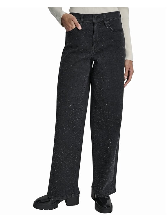 womens High Rise Anchor Wide Leg Jean, 27