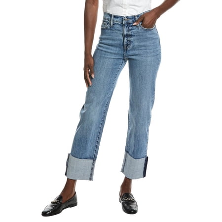 DKNY womens High Rise Ecru Relaxed Straight Jean, 26