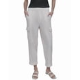 thumbnail image 1 of DKNY womens  Midrise Relaxed Cargo Pant With Elasticated Waistband, s, White, 1 of 3