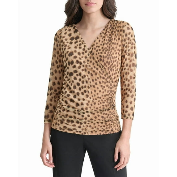 DKNY womens Printed Mesh Top, l