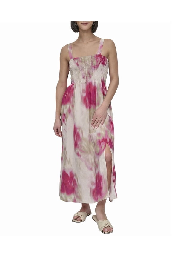 womens  Printed Rumple Midi Dress, xs
