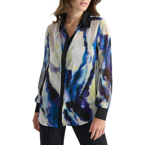 DKNY womens  Printed Shirt, l