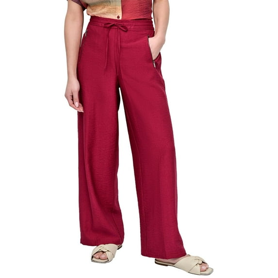 DKNY womens Pull-On Drawstring Pant, l, Red