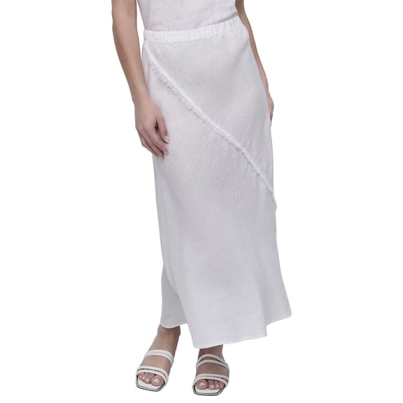 DKNY womens Pull-On Linen Skirt, l, White
