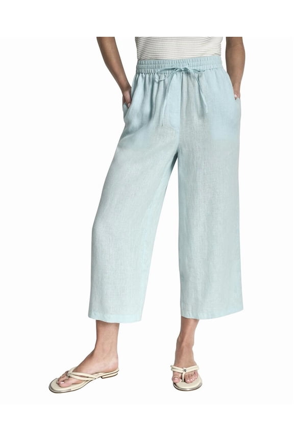 womens Pull On Straight Leg Linen Pant, m