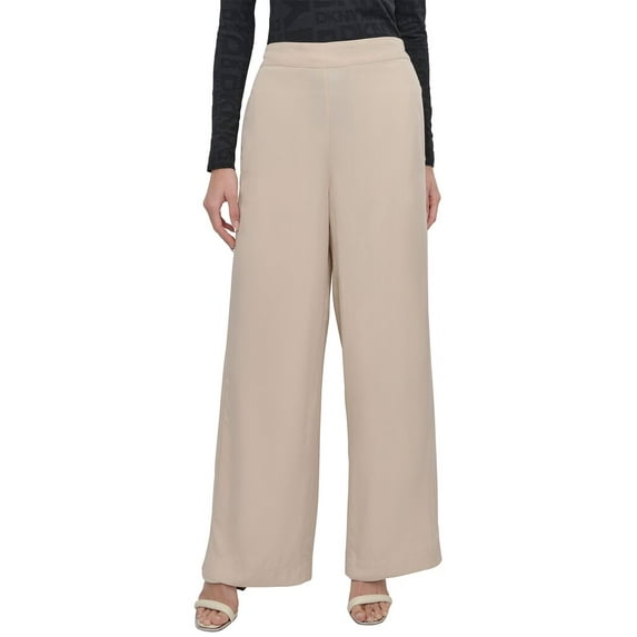 DKNY womens Pull-On Wide Leg Pant, xs, Brown