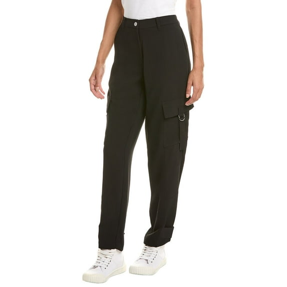 DKNY womens Satin Cargo Pant, 2, Black