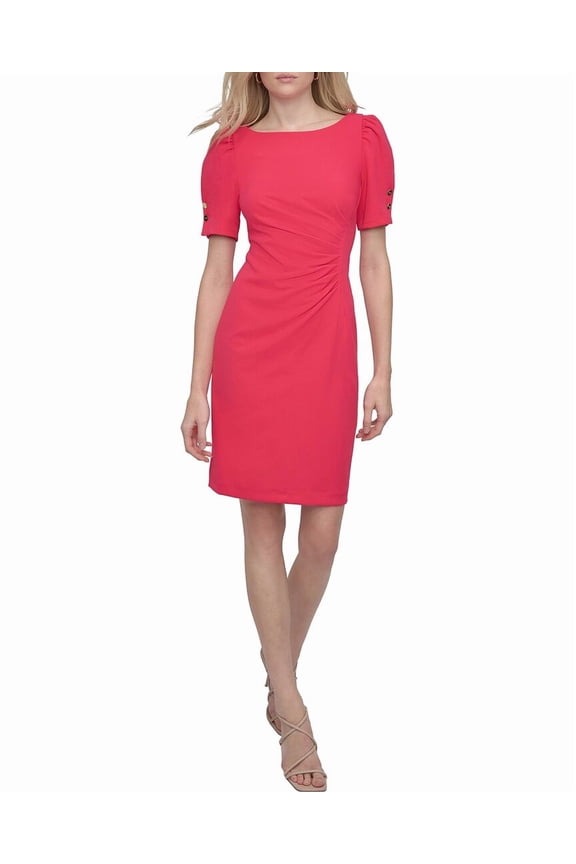 womens Scuba Dress, 4, Red