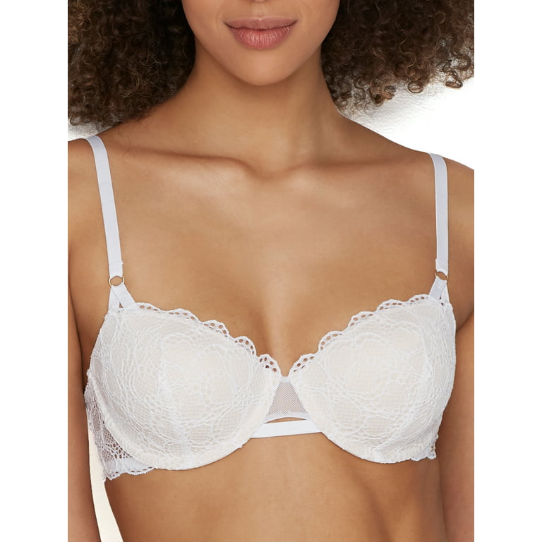 Pack of 2 - Plain Balconette Bra with Lace Detail and Adjustable Straps