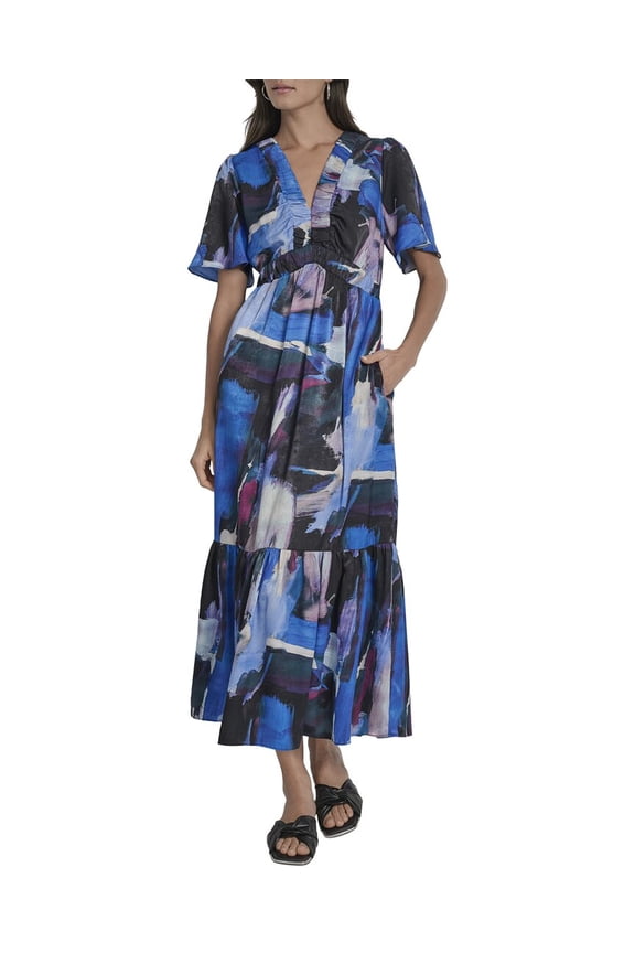 womens V-Neck Maxi Dress, s