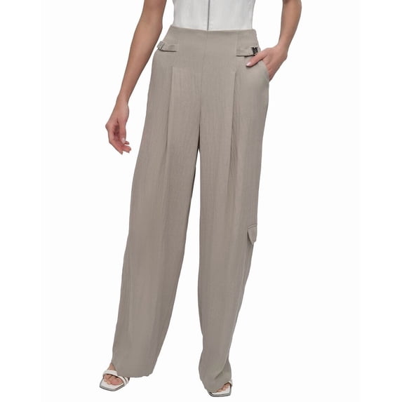 DKNY womens Twill Cargo Pant, 16, Brown
