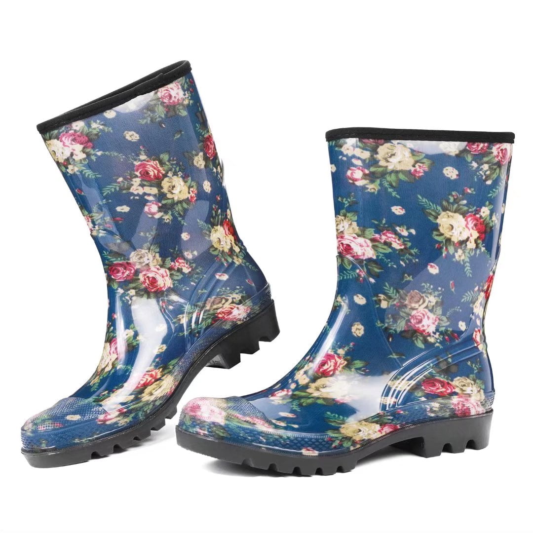 DKSUKO Waterproof Womens Rain Boots Insulated,Lightweight Rubber