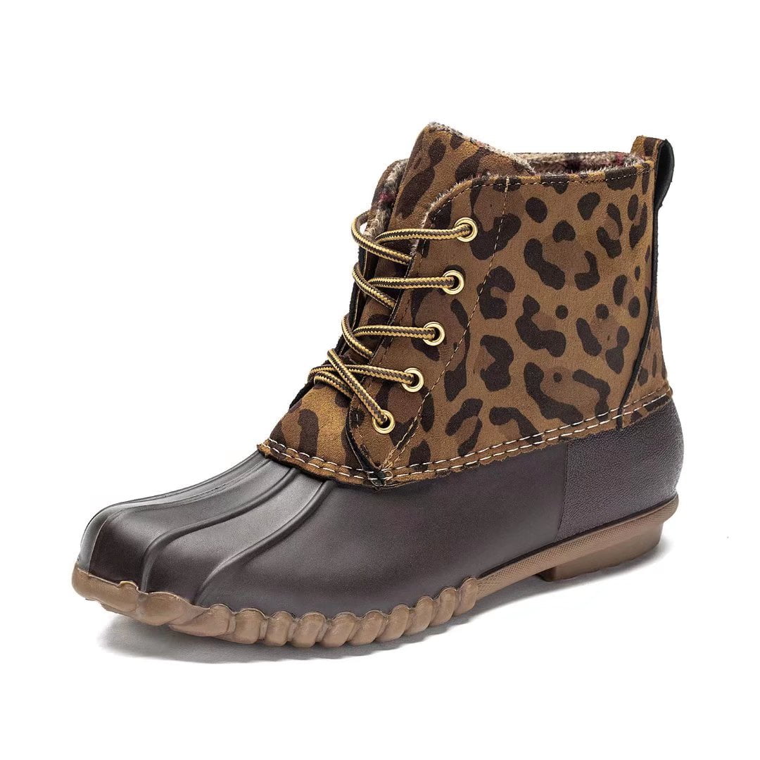 DKSUKO Women's Winter Duck Boots Lace Up Waterproof Snow Rain Boot
