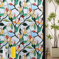 DKTIE 17.7" x 78.7" Vibrant Floral Decorative Window Film ā Privacy Protection, UV Blocking, Static Cling, Easy Install with Tools Included