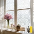 thumbnail image 1 of DKTIE 17.7" x 78.7" White Decorative Floral Tile Window Film, Static Cling Anti-UV Heat Blocking Privacy Cover, Perfect for Bathroom Bedroom & Balcony, 1 of 8