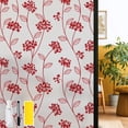 thumbnail image 1 of DKTIE 17.7"x78.7" Red-Golden Elegant Floral Pattern Canvas Texture Decorative Frosted Window Film , Two-Way Privacy Protection, UV Radiation Block, Easy Electrostatic Installation, 1 of 8