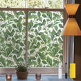 thumbnail image 1 of DKTIE 17.7"x78.7" Colorful Green Leaf Decorative Sunshade Film - UV Protection, Heat, Electrostatic Adsorption Installation Detachable Design for Bathrooms, Bedrooms & Balconies, 1 of 9