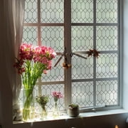 DKTIE 17.7 x 78.7 Gemstone Texture Patterns, Exquisite and Beautiful Window Film Anti UV Heat Blocking Static Cling Removable Decorative Window Privacy Film for Bathroom and Bedroom