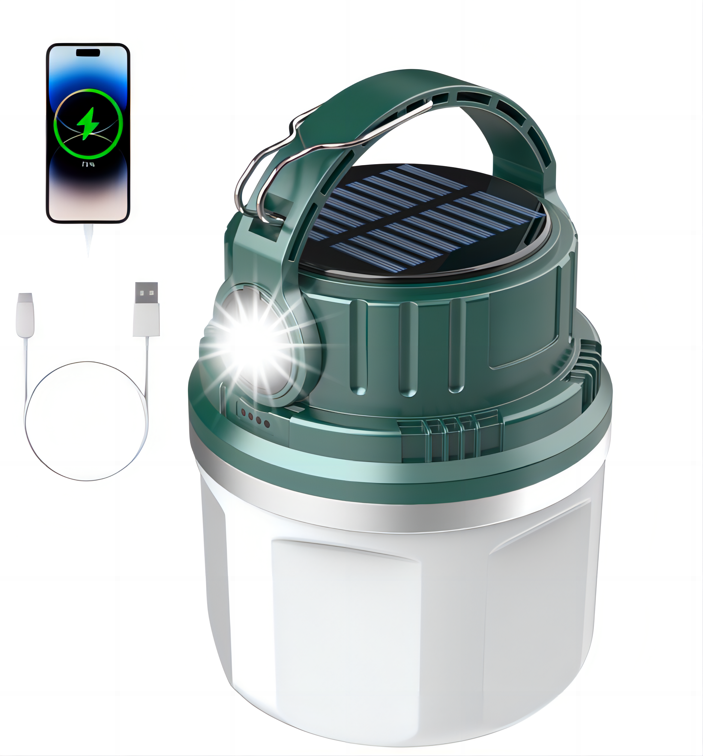 DKTIOP Solar Camping Lantern, Rechargeable Portable Tent LED Lights , Emergency Solar Lantern Lamp for Night Fishing, Hiking