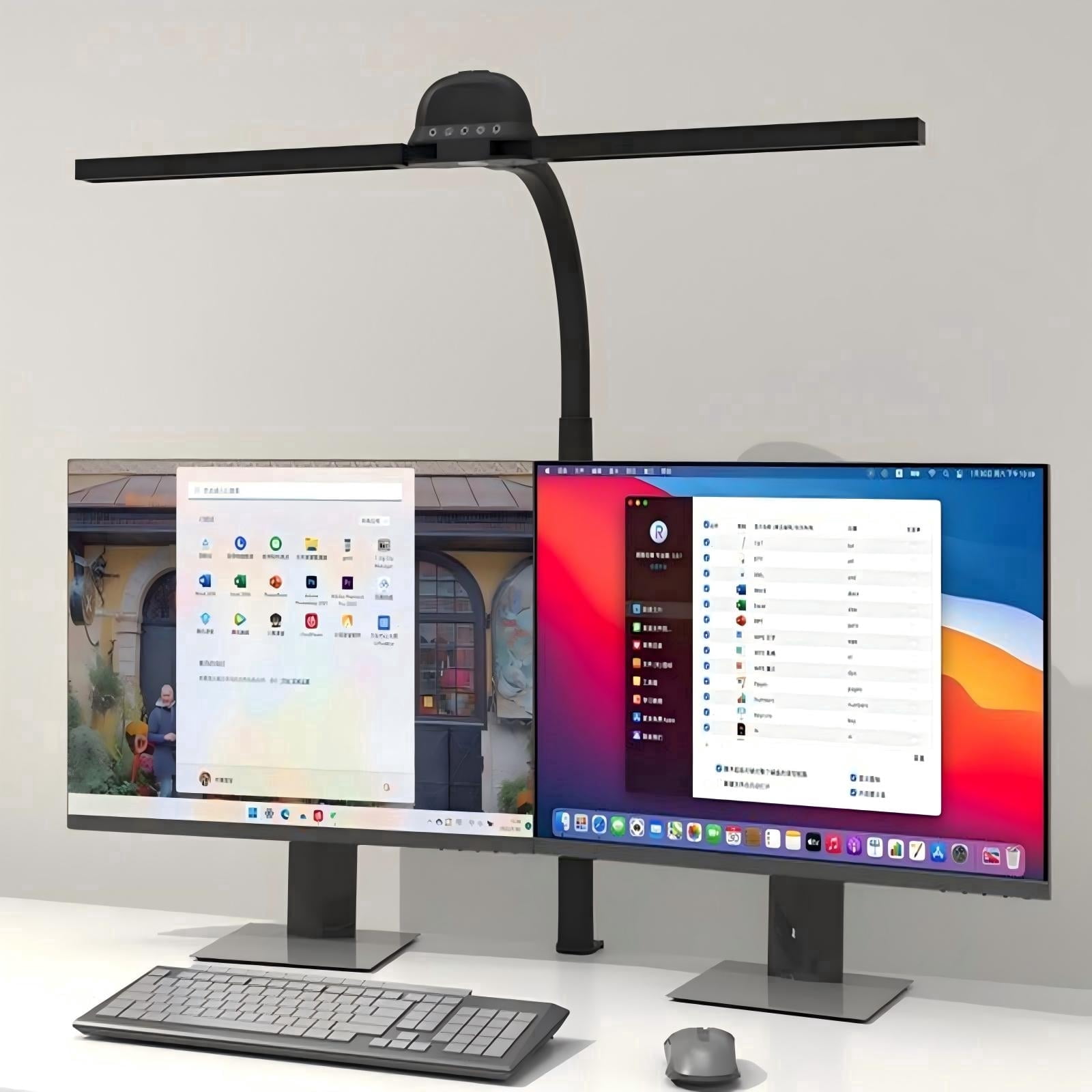 DKTIOP LED Desk Lamps for Home Office - 12W, Flexible Hose Adjustable Height 5-Level Dimmable Eye-Caring Brightness & Color, Architect Lamp for Working,Reading,Crafting,Study Work