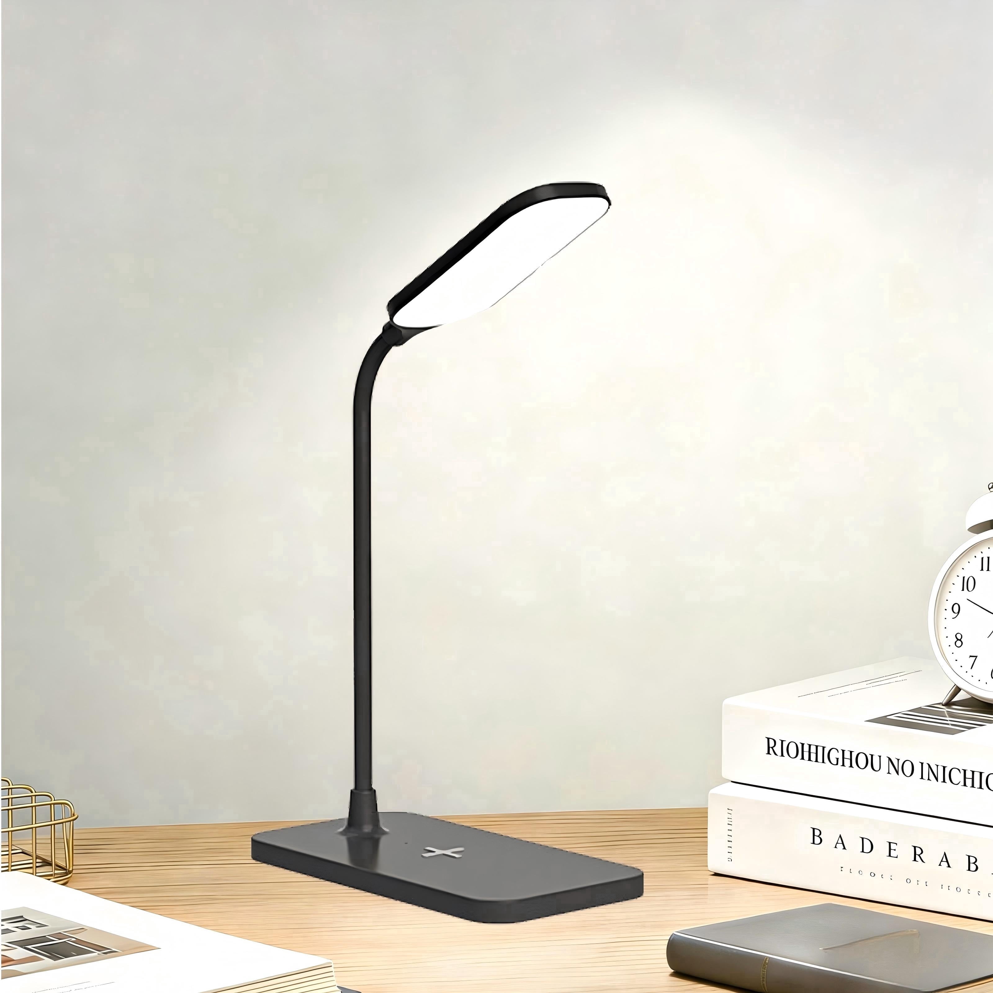 DKTIOP Small Led Desk Lamp for an Office in Home with USB Port - 3 Modes Dimmable Gooseneck Desk Light（Black）