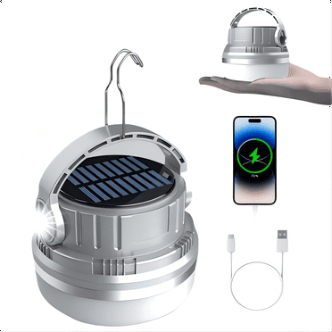 DKTIOP Solar LED Camping Lantern, 100000 Lumens Ultra-Bright, USB Rechargeable, 24-Hour Runtime, Ideal for Camping, Yard, and Night Fishing