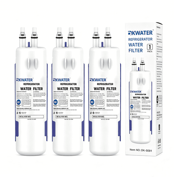 DKWATER 9081 Refrigerator Water Filter Replacement Compatible with Whirlpool P5WB2L, P4RFWB & Kenmore 46-9081 | 3 Pack