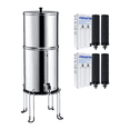thumbnail image 1 of DKWATER Gravity-Fed Water Purifier, 2.25-Gallon Stainless Steel System with 4 Filters, Metal Spigot & Stand, 1 of 7
