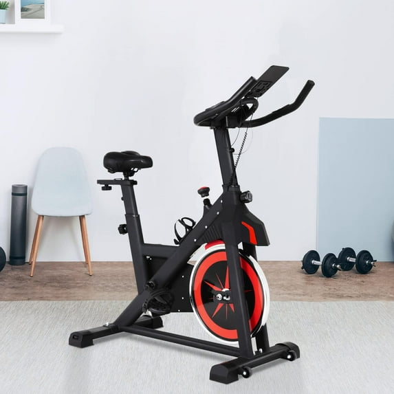 DKelincs Exercise Bike Indoor Resistance Cycling Bike Stationary, Fitness Training Bike with LCD Monitor, Black