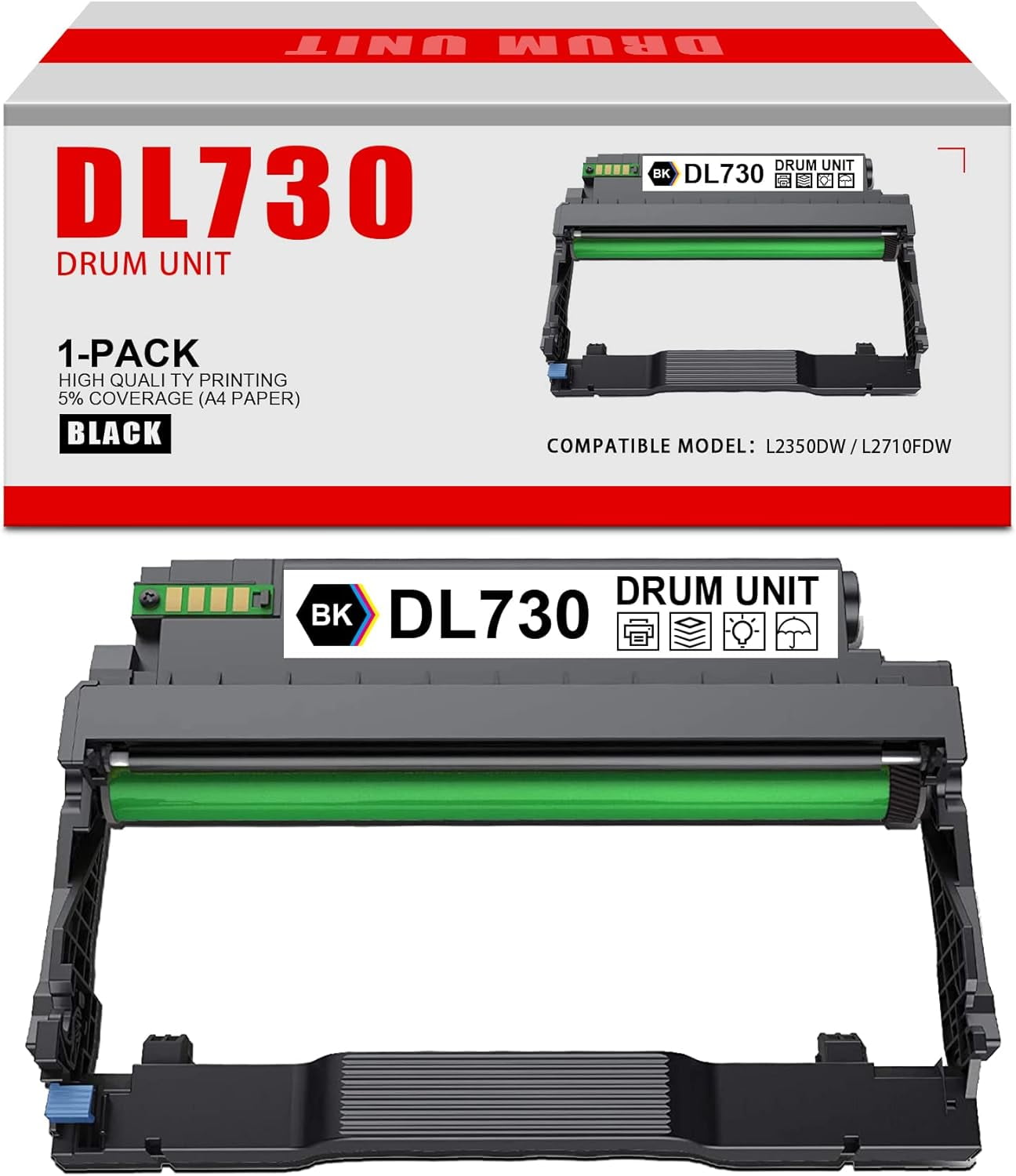 DL 730 DL730 Black Drum Unit HighYield up to (13,000 Pages 1Pack