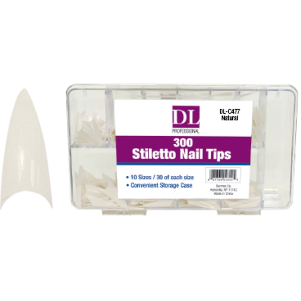 DL-C477 Stiletto Nail Tips - Natural 300 pc