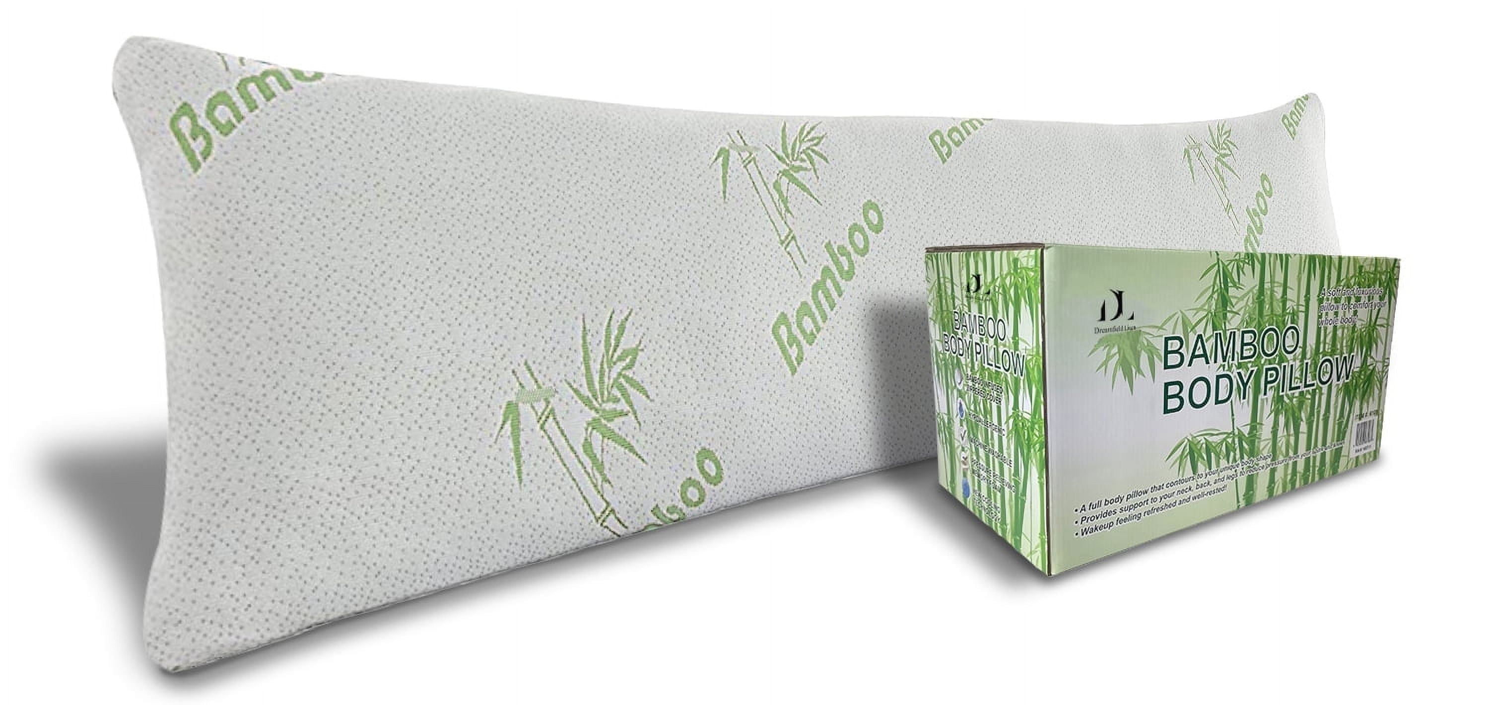 Full Body Pillow for Adults Bamboo - [Adjustable] Shredded Memory Foam Long Cooling Pillows, Removable and Washable Hypoallergenic Cover with Zipper