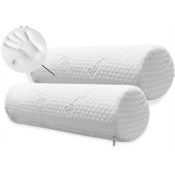 DL DREAMFIELD LINEN Medium Memory Foam Neck Pillow - Pressure Relief, Breathable (2 Count)