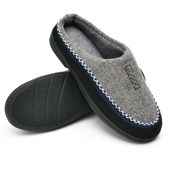 DL Memory Foam House Slippers for Men Indoor, Comfy Slip On Warm Winter Mens Bedroom Slippers