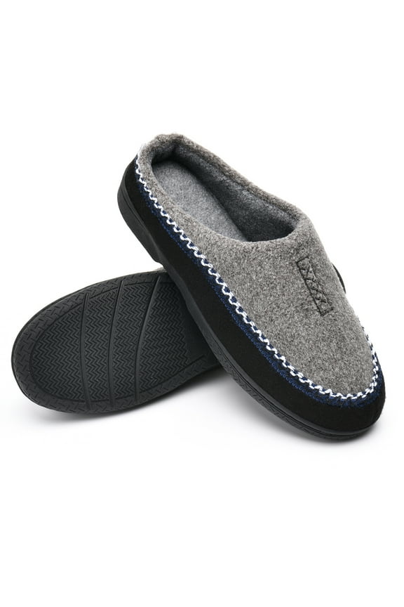 DL Memory Foam House Slippers for Men Indoor, Comfy Slip On Warm Winter Mens Bedroom Slippers