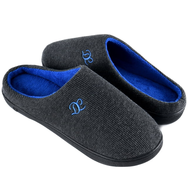 DL Mens Memory Foam House Slippers Slip on, Comfy Soft Indoor Home ...