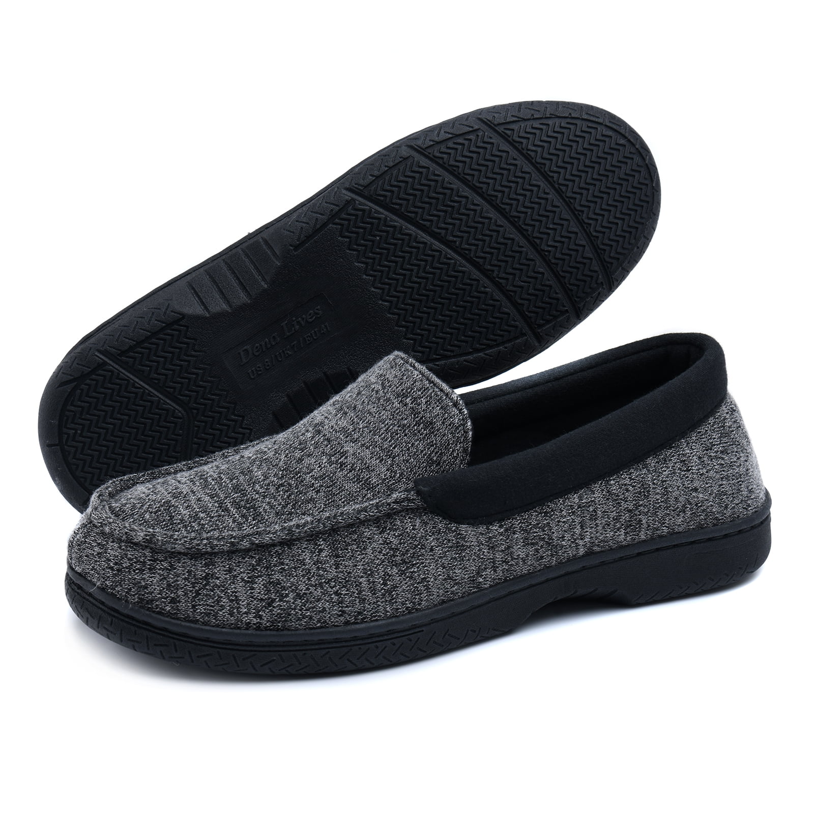 DL Mens Moccasin House Slippers Memory Foam Cozy Comfy Indoor Bedroom ...