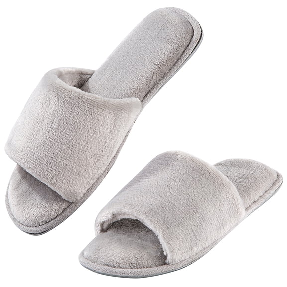 DL Open Toe House Slippers For Women Indoor Memory Foam Ladies Bedroom Slipper