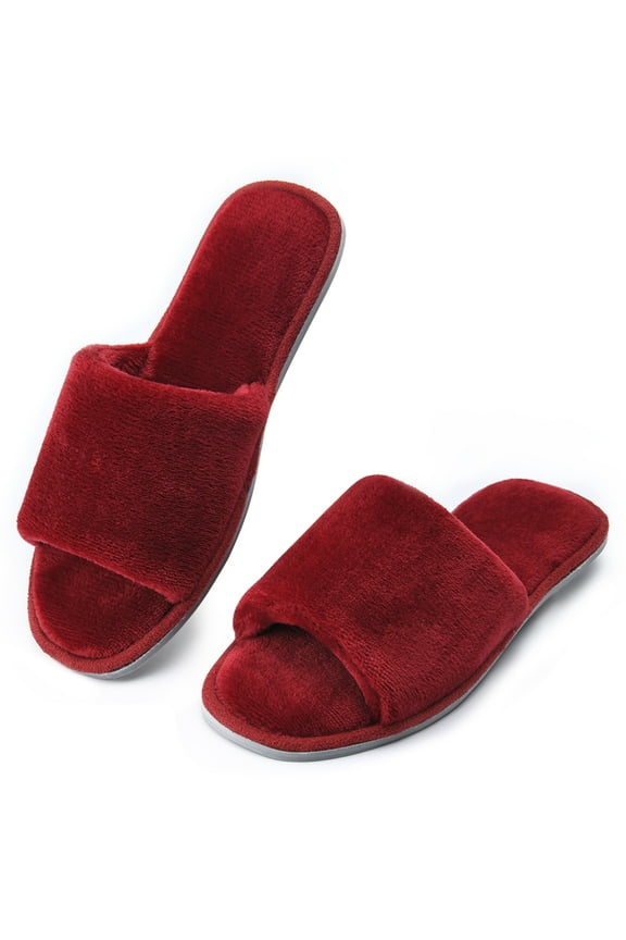 DL Open Toe House Slippers For Women Indoor Memory Foam Ladies Bedroom Slipper