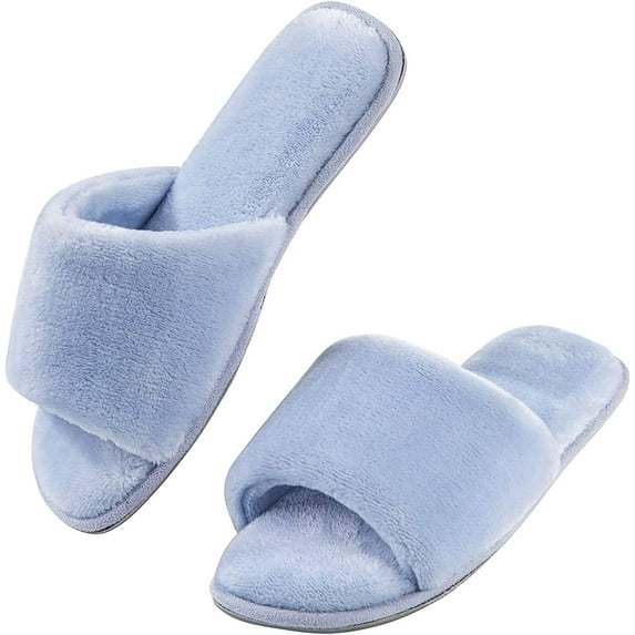 DL Open Toe House Slippers For Women Indoor Memory Foam Ladies Bedroom Slipper