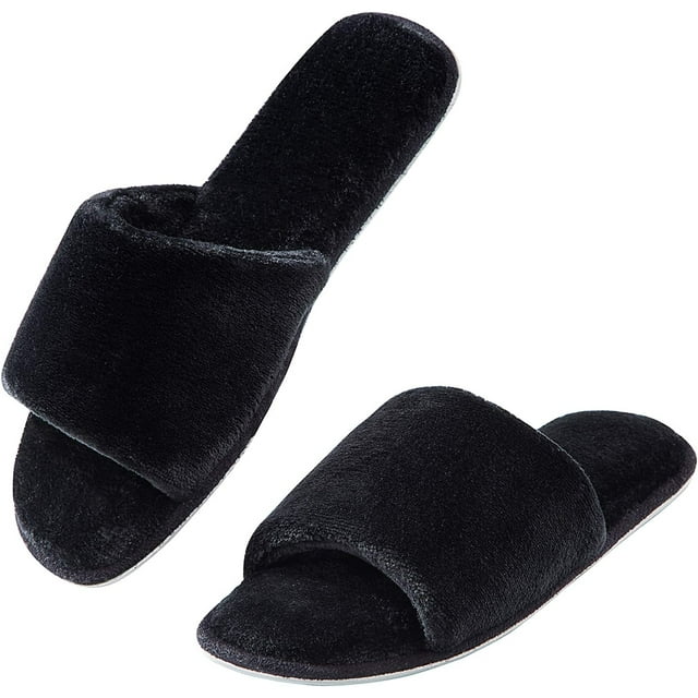DL Open Toe House Slippers For Women Indoor Memory Foam Ladies Bedroom