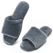 DL Open Toe House Slippers For Women Indoor Memory Foam Ladies Bedroom Slipper