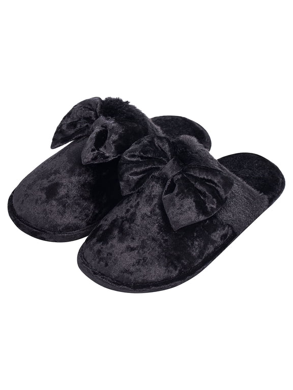 DL Women's Memory Foam Scuff House Slippers Fluffy Velvet Slip on Indoor Bedroom Womens Slippers