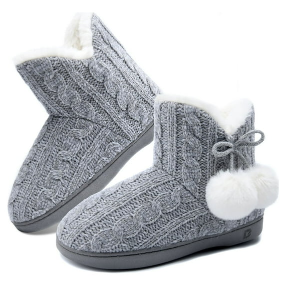 DL Womens-Warm-House-Bootie-Slippers Fluffy Cute For Winter