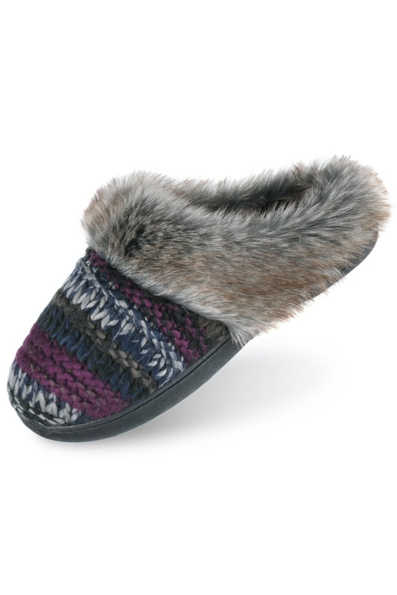 DL Womens Warm Memory Foam House Slippers Winter Slip on Womens Indoor Bedroom Slippers Non-Slip