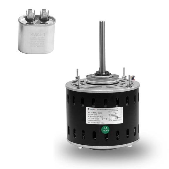 DL1036 Direct Drive Blower Fan Motor,1/3 HP 1075 RPM 3 Speed, 5.0A Low Current, Quiet Reverse Rotation, Compatible with AO Smith/Fasco/GE/Emerson/Franklin/Dayton,48 Frame Sleeve Bearing Motor